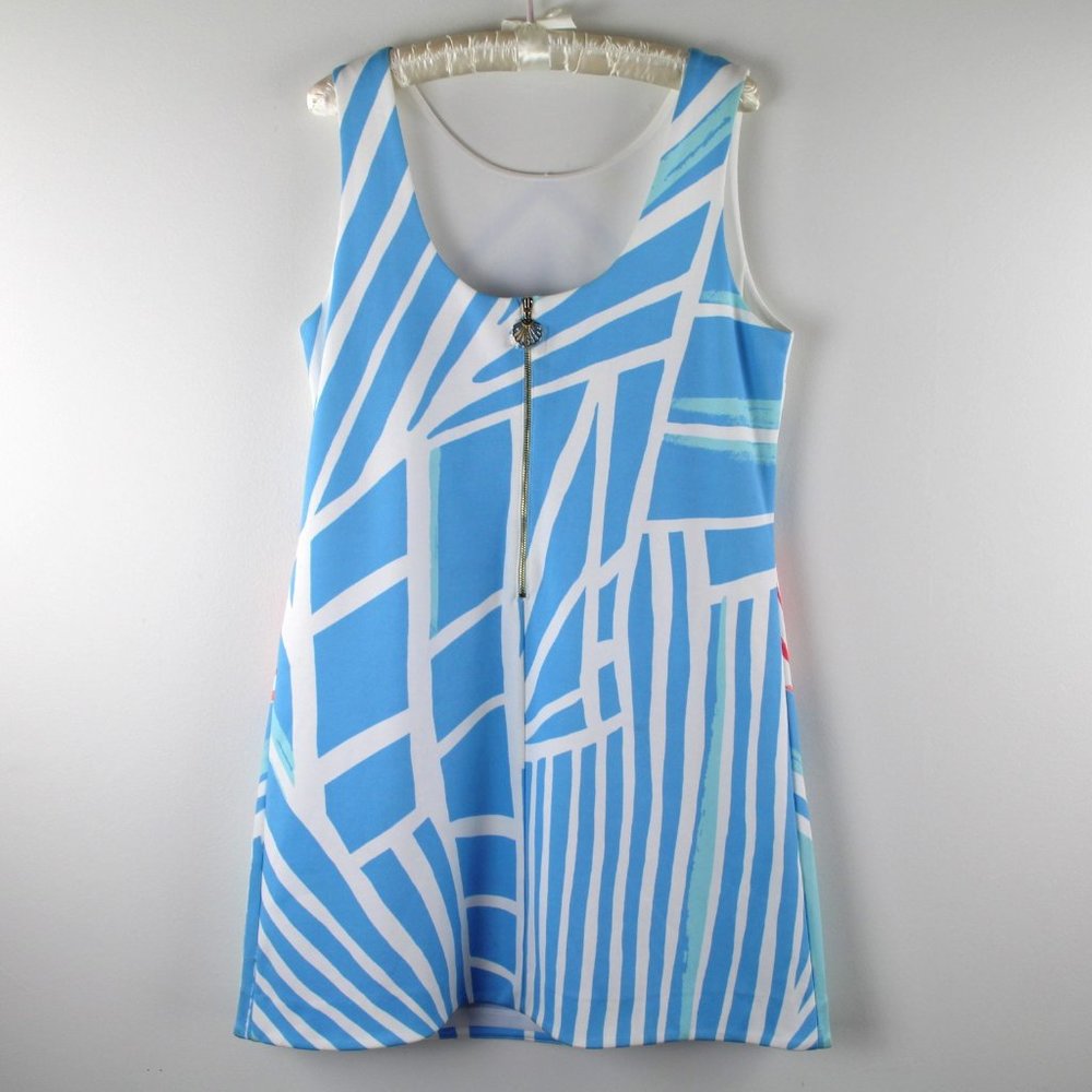 Lilly Pulitzer Callie Pool Blue For The Shell Of It Shift Mini Dress L NWT - Picture 3 of 5